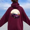 Jdm Skyline R33 Car Tuning Japan Tokio Drift Women Oversized Hoodie Back Print Maroon