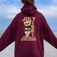 July 43Th Birthday 1981 Awesome Teddy Bear Women Oversized Hoodie Back Print Maroon