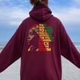 Junenth 2024 Celebrate Black Freedom History Month Women Oversized Hoodie Back Print Maroon