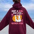 Just A Girl Who Loves Guinea Pigs Cute Guinea Pig Lover Women Oversized Hoodie Back Print Maroon
