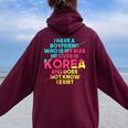 Korean Pop Boyfriend K-Pop Bias Women Oversized Hoodie Back Print Maroon