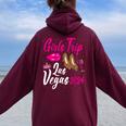 Las Vegas Girls Trip 2024 Leopard Bachelor Birthday Party Women Oversized Hoodie Back Print Maroon