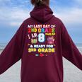 My Last Day Of 2Nd Grade I'm 8 Years Old And Ready For 3Rd Women Oversized Hoodie Back Print Maroon