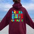 Level 3Rd Grade Complete Last Day Of School Video Game Women Oversized Hoodie Back Print Maroon