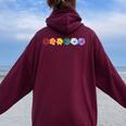Lgbt Flowers Pride Rainbow Flowers Gay Pride Flowers Women Oversized Hoodie Back Print Maroon