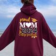 Loving Mom 2024 My Mom Is A Proud 2024 College Graduate Women Oversized Hoodie Back Print Maroon