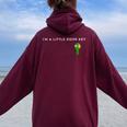 I M A Little Door Key Nerdy Bad Dorky Mom Dad Costume Women Oversized Hoodie Back Print Maroon