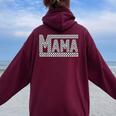 Mama Checkered Mother Mom Racing Pit Crew Women Oversized Hoodie Back Print Maroon