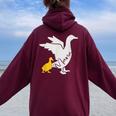 Mama Duck Duckling Mother Mom Mother's Day Women Oversized Hoodie Back Print Maroon
