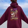 March Girl Birthday Born Month Confident Women Women Oversized Hoodie Back Print Maroon