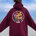 Memories Girls Trip Friends Vacation Besties Trip 2024 Women Oversized Hoodie Back Print Maroon