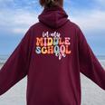 In My Middle School Era Back To School Outfits For Teacher Women Oversized Hoodie Back Print Maroon