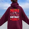 Mimi Of The Berry First Birthday Girl Strawberry Family Women Oversized Hoodie Back Print Maroon