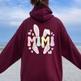 Mimi Grandmother Easter Bunny Mimi Grandma Easter Day Women Oversized Hoodie Back Print Maroon