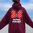 Mimi Mouse Family Vacation Bow Women Oversized Hoodie Back Print Maroon