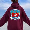 Mom Of The Birthday Boy Girl Dog Paw Family Matching Women Oversized Hoodie Back Print Maroon