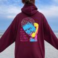 Mom And Dad Mad At Me Scream Women Oversized Hoodie Back Print Maroon