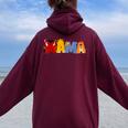 Mom And Dad Mama Of The Birthday Boy Lion Family Matching Women Oversized Hoodie Back Print Maroon