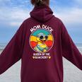 Mom Duck Queen Of The Quackery Mama Duck Mother's Day Women Oversized Hoodie Back Print Maroon