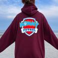 Mom Mommy Of The Birthday Boy Girl Dog Paw Family Matching Women Oversized Hoodie Back Print Maroon