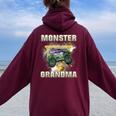 Monster Truck Grandma Monster Truck Are My Jam Truck Lovers Women Oversized Hoodie Back Print Maroon