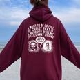 Mosquito Joke Christian Bible Jesus Power In The Blood Women Oversized Hoodie Back Print Maroon