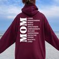 Mother's Day Mom Mama Mother's Specifications Women Oversized Hoodie Back Print Maroon