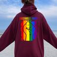 Nashville Lgbt Pride Month Lgbtq Rainbow Flag For Gay Women Oversized Hoodie Back Print Maroon