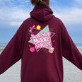 Next Stop Middle School Back To School Graduation Teacher Women Oversized Hoodie Back Print Maroon