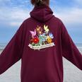 No Rain No Flowers Cute Adorable For Women Women Oversized Hoodie Back Print Maroon