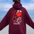 Nurse Valentines Day Valentine Scrub Top Scrubs Cna Women Oversized Hoodie Back Print Maroon