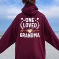 One Loved Grandma Cute Thanksgiving Christmas Women Oversized Hoodie Back Print Maroon