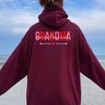 One Loved Grandma Valentine's Day Family Matching Valentine Women Oversized Hoodie Back Print Maroon