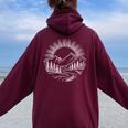 Outdoors Nature Cool Hiking Camping Summer Graphic Women Oversized Hoodie Back Print Maroon