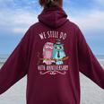 We Still Do Owl Couple Wedding 40Th Anniversary Women Oversized Hoodie Back Print Maroon