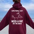 Pat On The Back Adult Sarcastic Women Oversized Hoodie Back Print Maroon