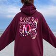 Peace Out Single Digits I'm 10Th Birthday For Girl Women Oversized Hoodie Back Print Maroon