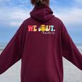 Peace We Out Teacher Happy Last Day Of School Teacher Women Oversized Hoodie Back Print Maroon