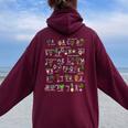 Plant Alphabet Gardener Gardening Plant Lover Men Women Oversized Hoodie Back Print Maroon