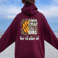 Play Like A Girl Leopard Print Girls Basketball Women Oversized Hoodie Back Print Maroon