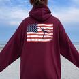 Pole Vault Track And Field Vaulting Girl Gymnast Usa Flag Women Oversized Hoodie Back Print Maroon