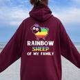 Pride Month Rainbow Gay Cute Animal Equality Lgbt Women Oversized Hoodie Back Print Maroon