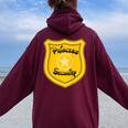 Princess Security Guard Family Birthday Dad Mom Daughter Women Oversized Hoodie Back Print Maroon