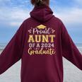 Proud Aunt Of A 2024 Graduate Senior Graduation Women Women Oversized Hoodie Back Print Maroon