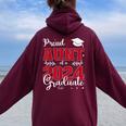Proud Aunt Of A Class Of 2024 Graduate For Graduation Women Oversized Hoodie Back Print Maroon