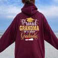 Proud Grandma Of A 2024 Graduate For Family Graduation Women Oversized Hoodie Back Print Maroon