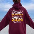 Proud Grandma Of A Class Of 2024 Graduate Senior Graduation Women Oversized Hoodie Back Print Maroon