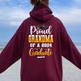 Proud Grandma Of A Class Of 2024 Graduate Senior Grandma Women Oversized Hoodie Back Print Maroon