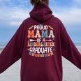 Proud Mama Of A Kindergarten Graduate Class Of 2024 Women Oversized Hoodie Back Print Maroon