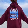 Proud Mom Of A 2024 Graduate Senior Mom Class Of 2024 Women Oversized Hoodie Back Print Maroon